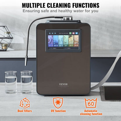 Alkaline Water Ionizer & Purifier with UV, 6-Speed pH, 10,000L Filter