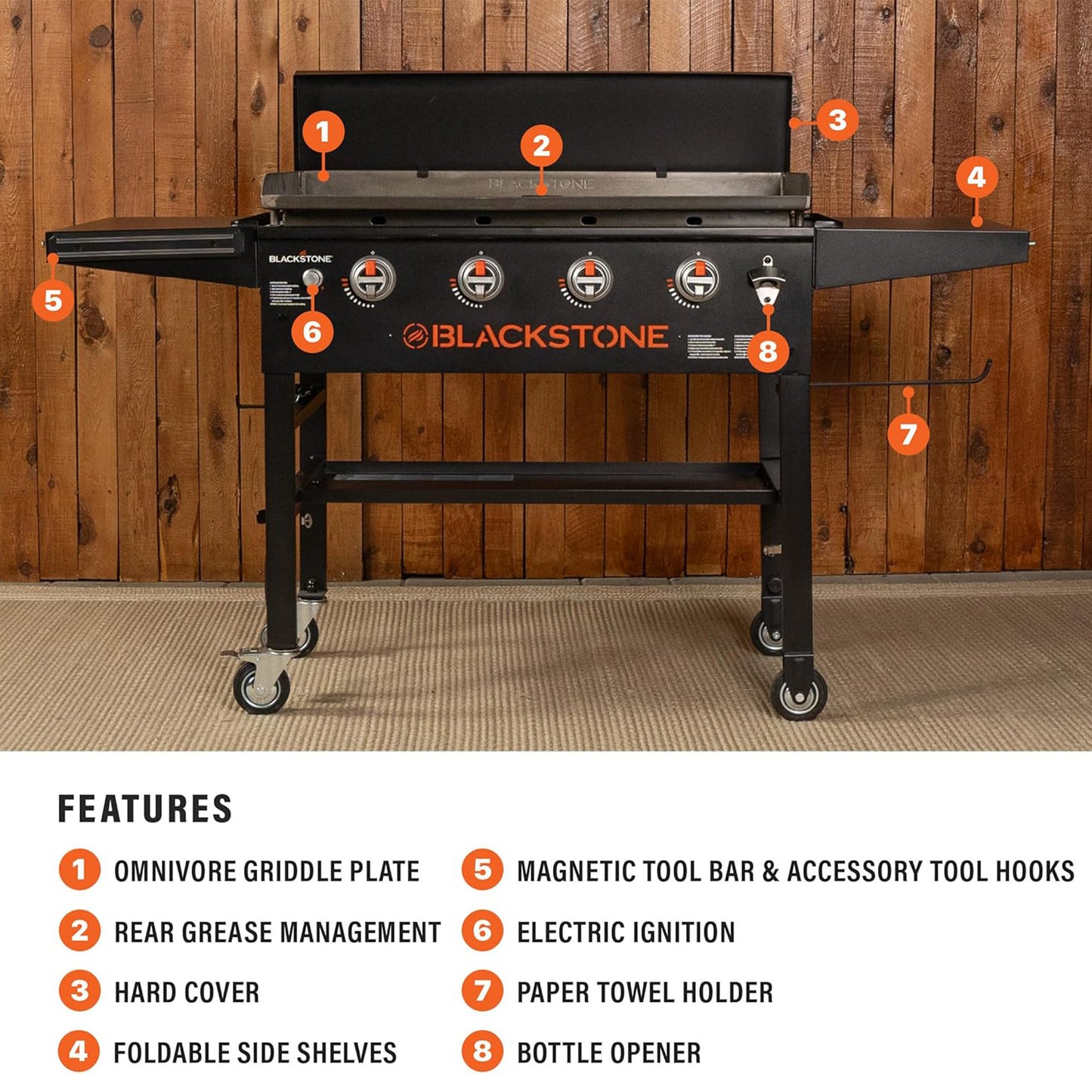 Blackstone Omnivore 36” Outdoor Flat Top Gas Griddle with Hard Cover