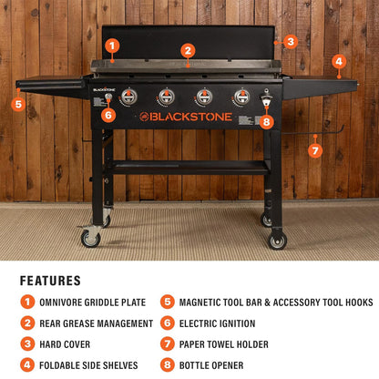 Blackstone Omnivore 36” Outdoor Flat Top Gas Griddle with Hard Cover