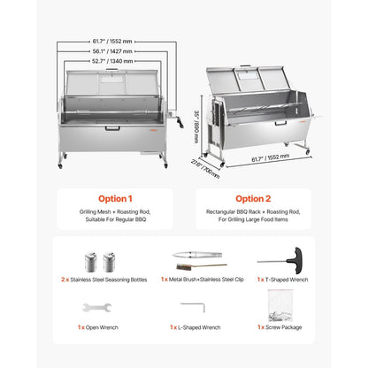 Rotisserie Roaster BBQ Grill – Pig, Lamb & Chicken Spit Roaster